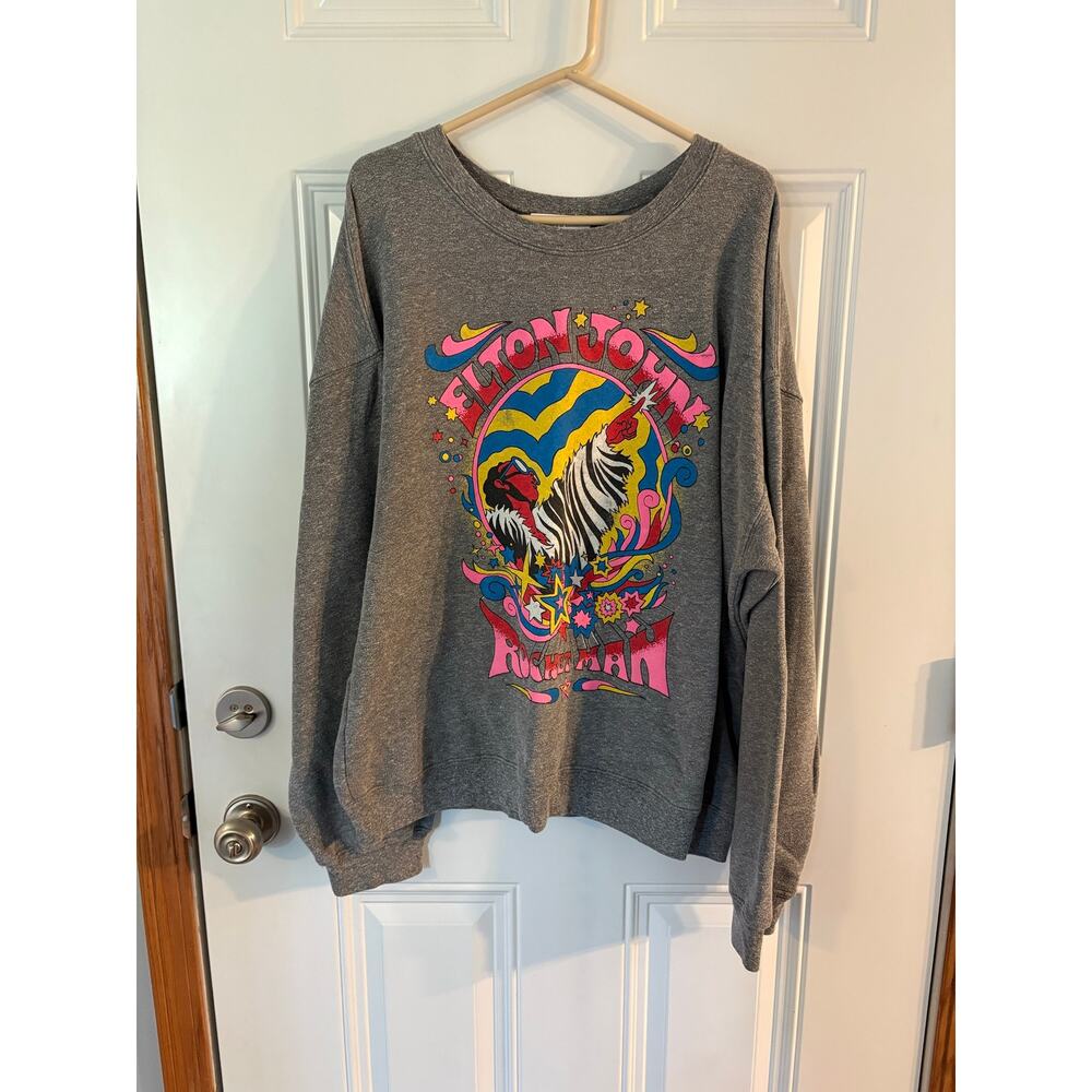 Daydreamer Elton John "Long Long Time" Boyfriend Crew sweatshirt size large